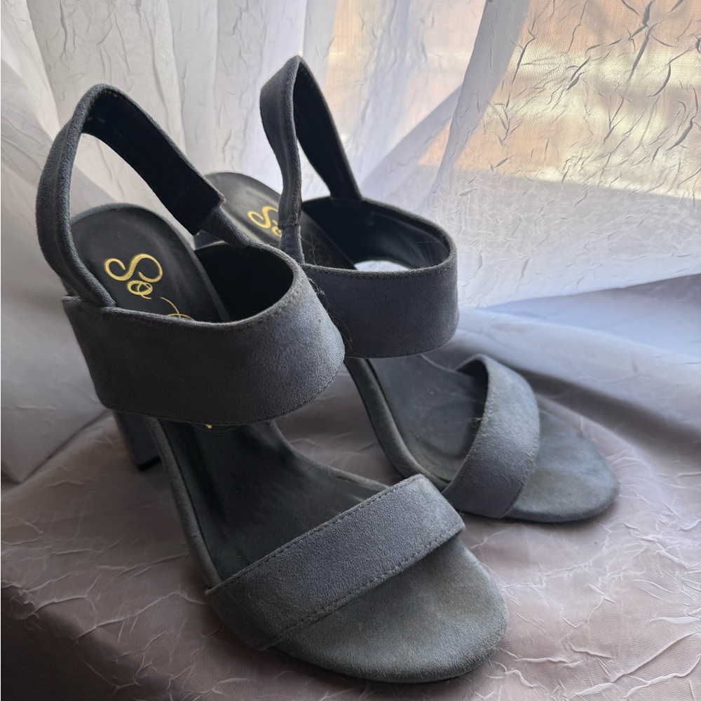 Gray Suede Women's Sandals